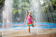 물 분무 공원 무지개 써클 어린이들 물 놀이터 화려한 워터 스플래시 공원